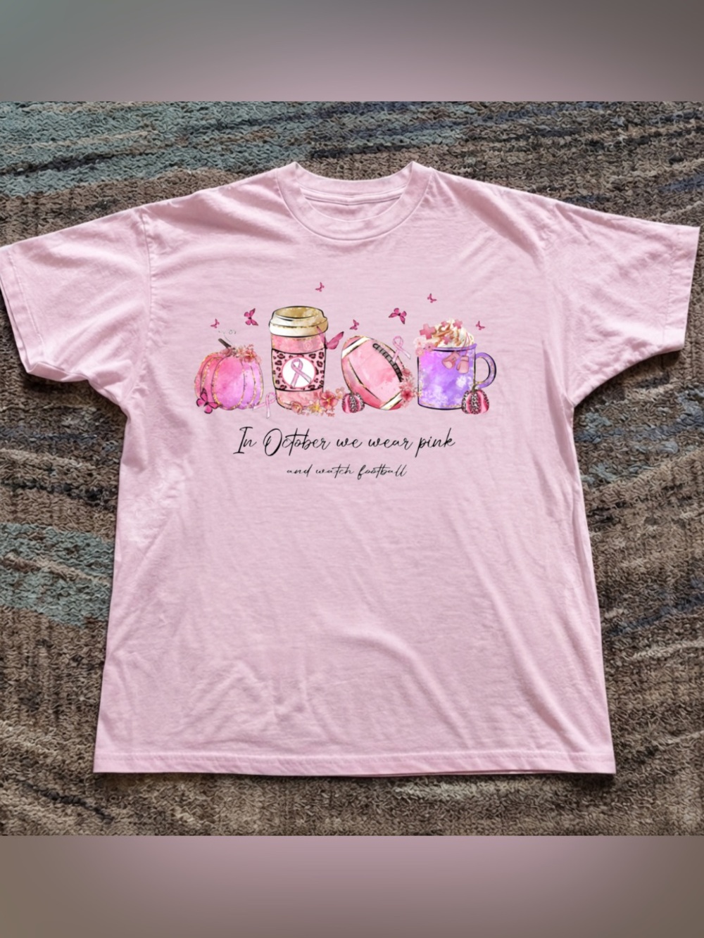 Pink Breast Cancer Awareness Graphic Tee - in October we wear pink shirt